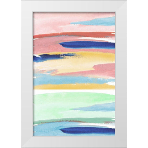 Rainbow Explosion I White Modern Wood Framed Art Print by Medley, Elizabeth