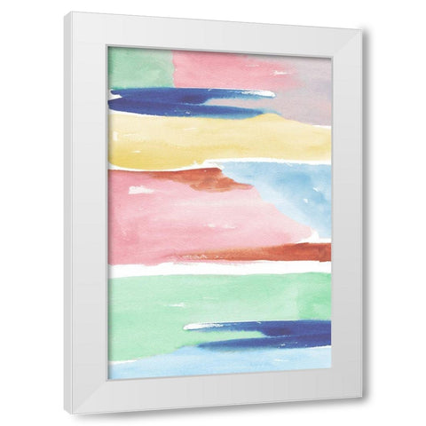 Rainbow Explosion II White Modern Wood Framed Art Print by Medley, Elizabeth