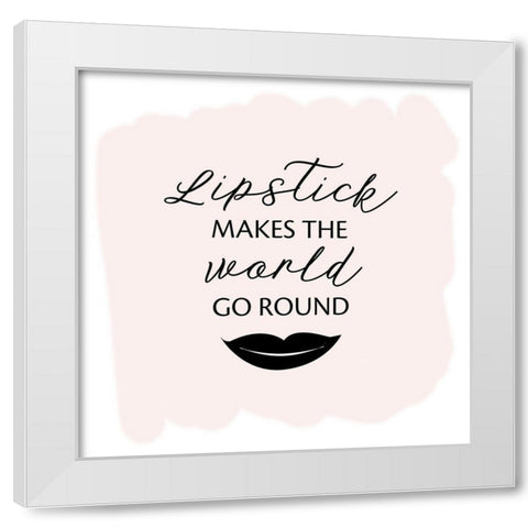 Lipstick World White Modern Wood Framed Art Print by Wilson, Kali