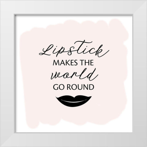 Lipstick World White Modern Wood Framed Art Print by Wilson, Kali