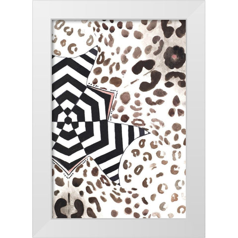 African Design White Modern Wood Framed Art Print by Pinto, Patricia