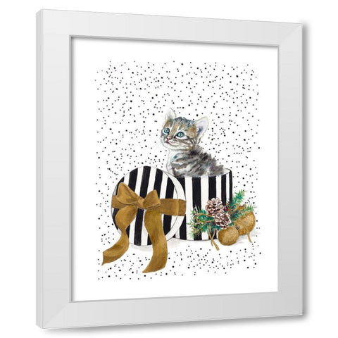 My Cute Present I White Modern Wood Framed Art Print by Pinto, Patricia