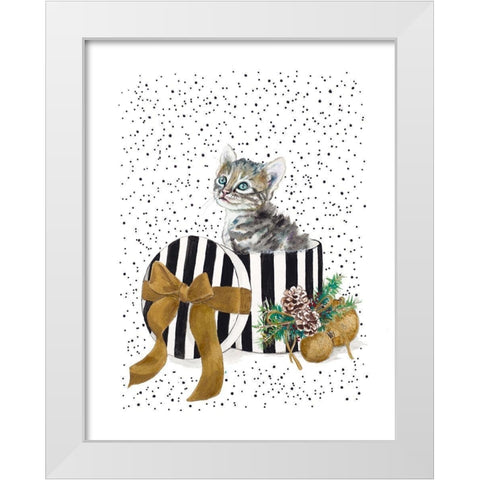 My Cute Present I White Modern Wood Framed Art Print by Pinto, Patricia