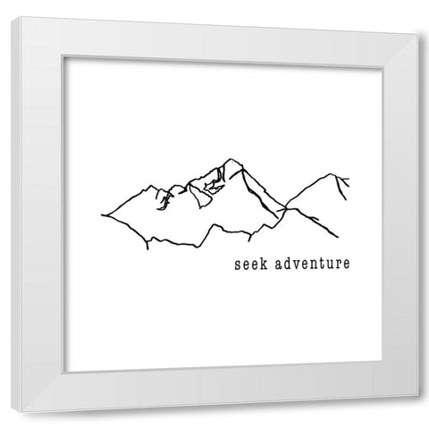 Seek Adventure White Modern Wood Framed Art Print by Edwins, Hugo