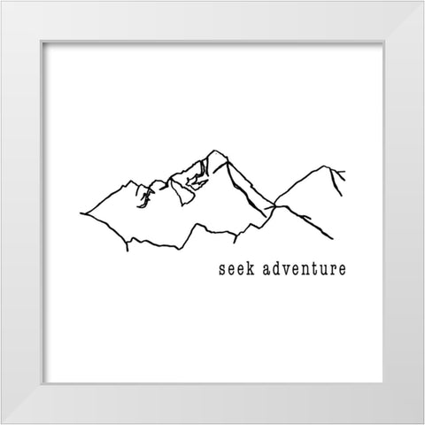 Seek Adventure White Modern Wood Framed Art Print by Edwins, Hugo