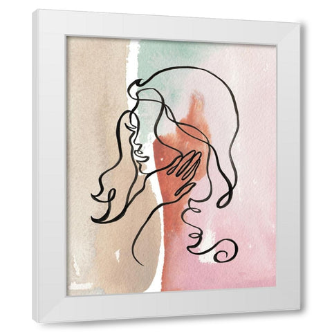 Girly Contour White Modern Wood Framed Art Print by Medley, Elizabeth