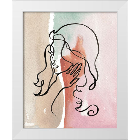 Girly Contour White Modern Wood Framed Art Print by Medley, Elizabeth