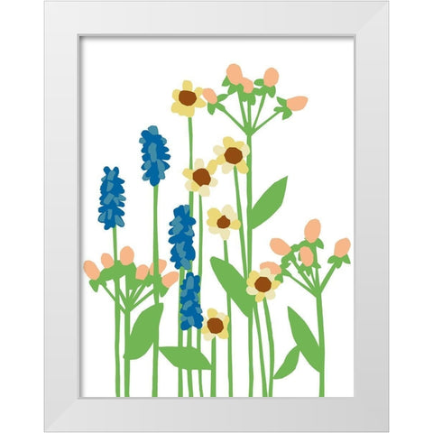 Wildflowers III White Modern Wood Framed Art Print by Bucheli, Jen