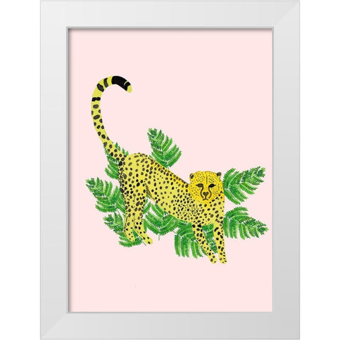 Cheetah On The Lookout I White Modern Wood Framed Art Print by Bucheli, Jen