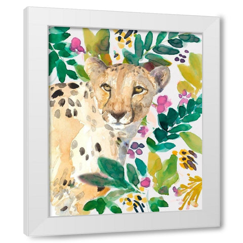Garden Cheetah White Modern Wood Framed Art Print by Loreth, Lanie