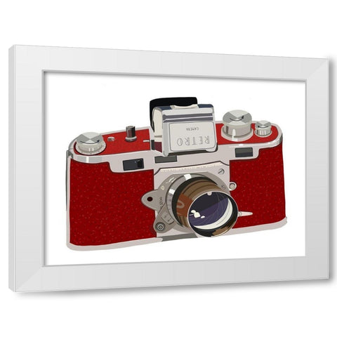 Retro Camera White Modern Wood Framed Art Print by Bucheli, Jen