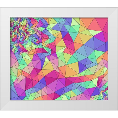 Colorful Rainbow Pattern White Modern Wood Framed Art Print by Bucheli, Jen