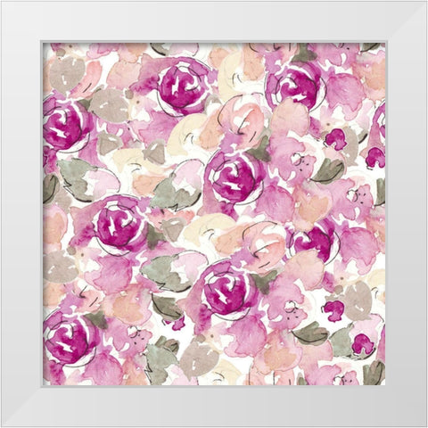 Beautiful Lilac Florals White Modern Wood Framed Art Print by Loreth, Lanie