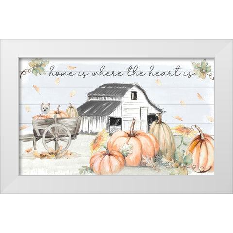 Pumpkin Barn White Modern Wood Framed Art Print by Pinto, Patricia