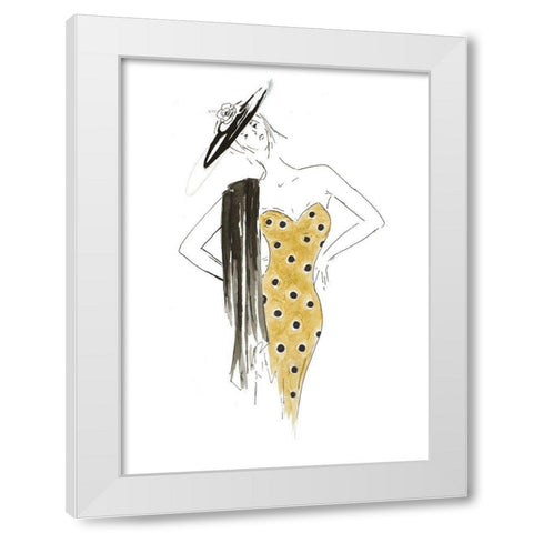Fashion Sketch III White Modern Wood Framed Art Print by Pinto, Patricia