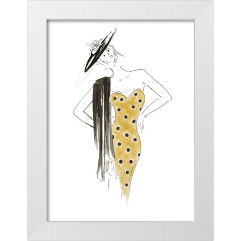 Fashion Sketch III White Modern Wood Framed Art Print by Pinto, Patricia