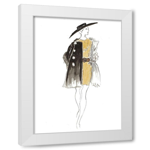 Fashion Sketch I White Modern Wood Framed Art Print by Pinto, Patricia