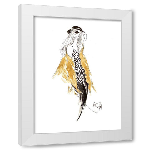 Fashion Sketch II White Modern Wood Framed Art Print by Pinto, Patricia