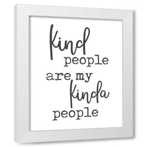 Kind People White Modern Wood Framed Art Print by Quach, Anna