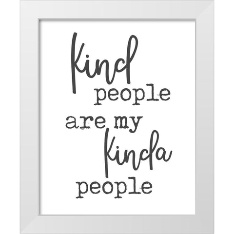 Kind People White Modern Wood Framed Art Print by Quach, Anna