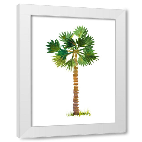 The Palm III White Modern Wood Framed Art Print by DeRice, Julie