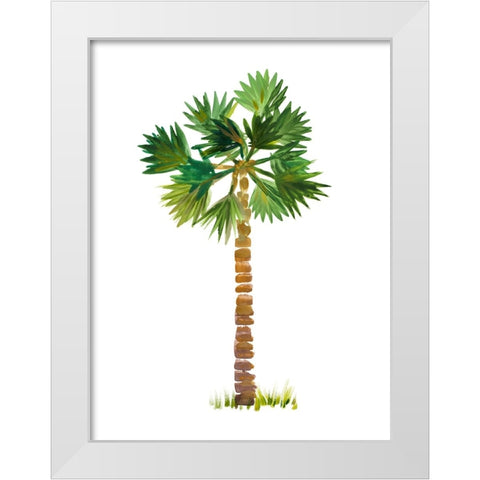 The Palm III White Modern Wood Framed Art Print by DeRice, Julie