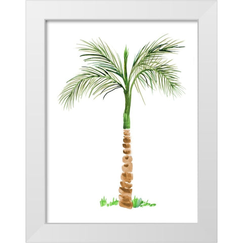 The Palm II White Modern Wood Framed Art Print by DeRice, Julie