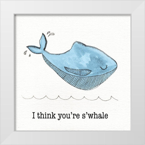 Whale I White Modern Wood Framed Art Print by Torres, Melanie