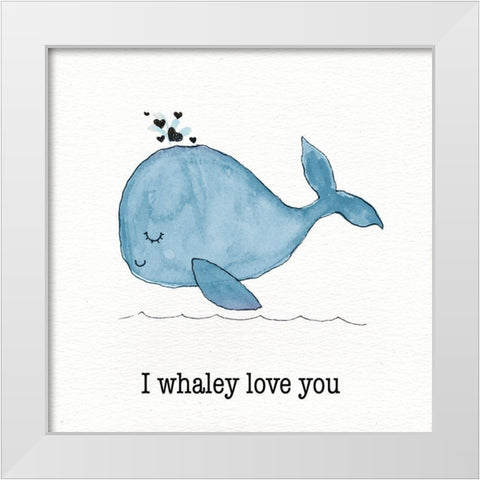 Whale II White Modern Wood Framed Art Print by Torres, Melanie