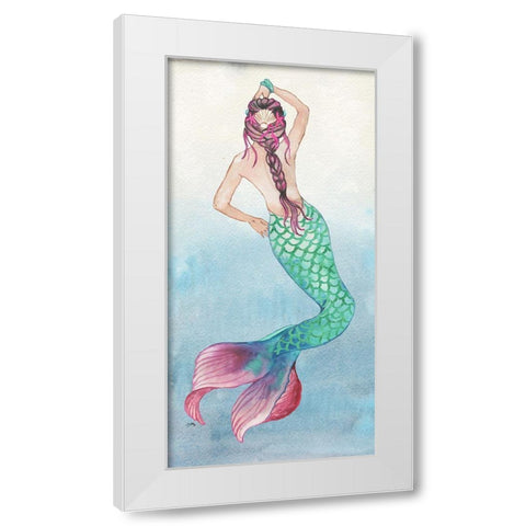 Mermaid Dance White Modern Wood Framed Art Print by Medley, Elizabeth