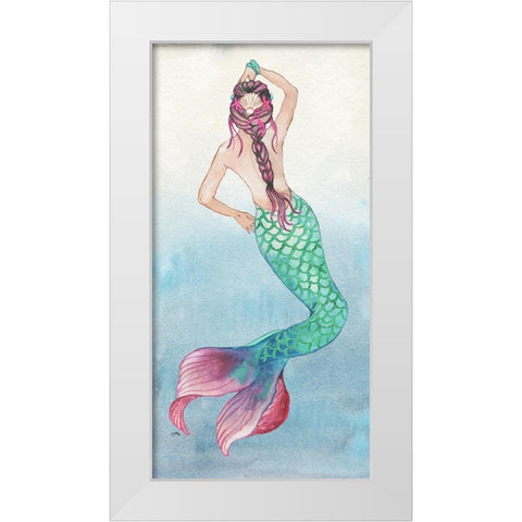 Mermaid Dance White Modern Wood Framed Art Print by Medley, Elizabeth