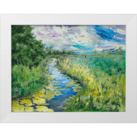 Summer Fields White Modern Wood Framed Art Print by Pinto, Patricia