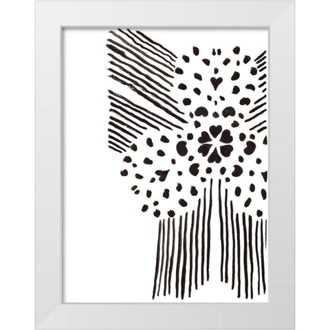 Black and White Design II White Modern Wood Framed Art Print by Pinto, Patricia