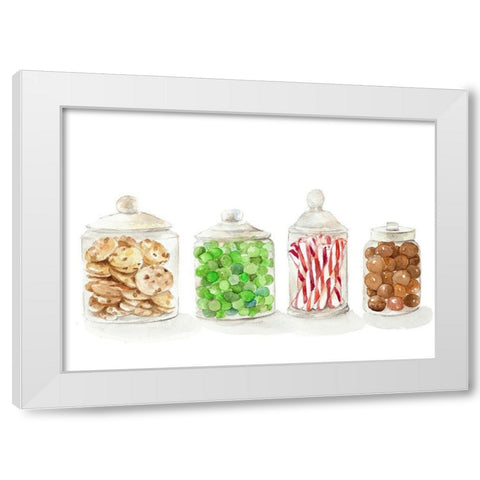 Holiday Candy I White Modern Wood Framed Art Print by Loreth, Lanie