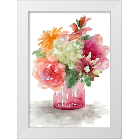 Spring Florals in Vase White Modern Wood Framed Art Print by Loreth, Lanie