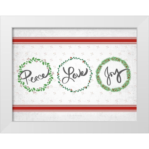 Holly Wreath Trio White Modern Wood Framed Art Print by Quach, Anna