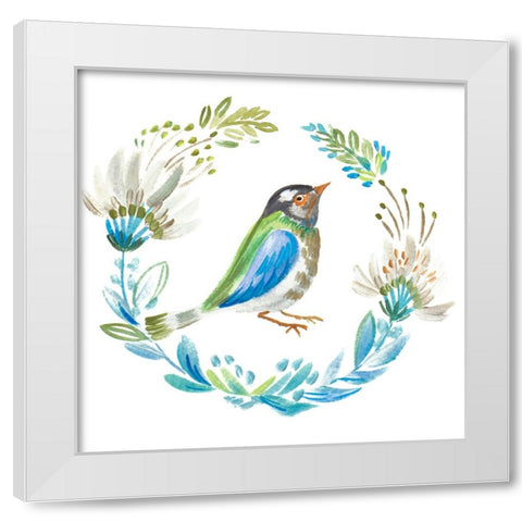 Little Bird Floral IIII White Modern Wood Framed Art Print by Del Sol, Ani
