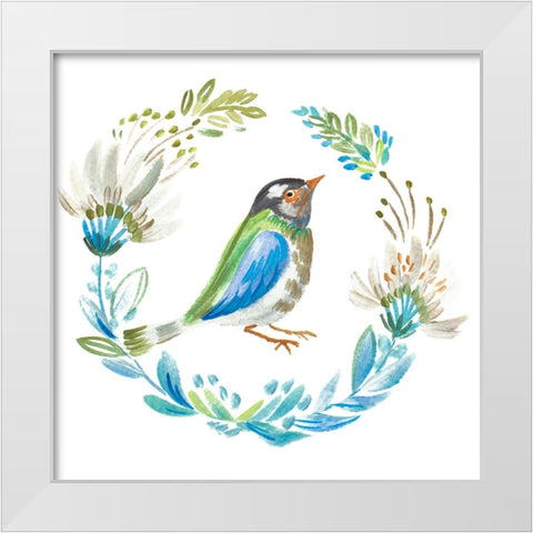 Little Bird Floral IIII White Modern Wood Framed Art Print by Del Sol, Ani