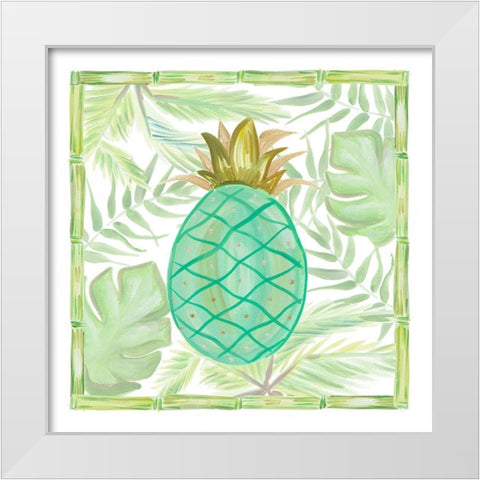 Tropical Pineapple II White Modern Wood Framed Art Print by Del Sol, Ani