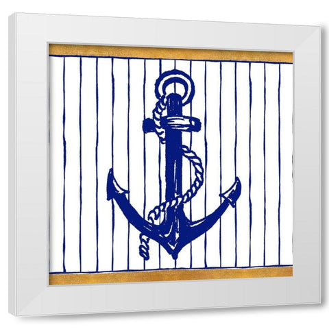 Nautical Anchor I White Modern Wood Framed Art Print by Pinto, Patricia