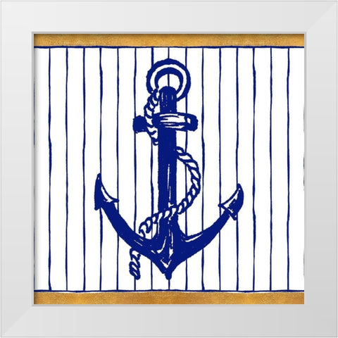 Nautical Anchor I White Modern Wood Framed Art Print by Pinto, Patricia