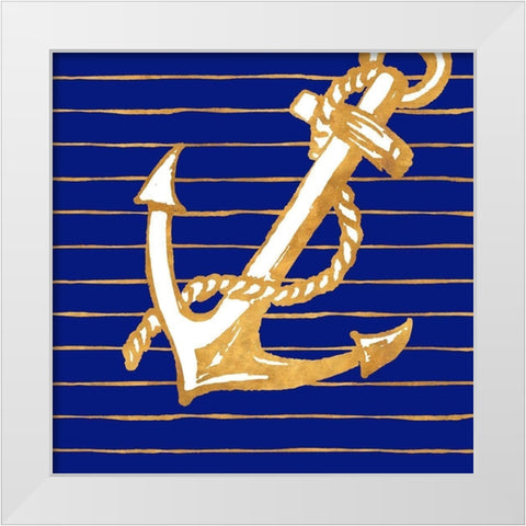 Nautical Anchor II White Modern Wood Framed Art Print by Pinto, Patricia