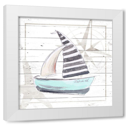 Explore Nautical III White Modern Wood Framed Art Print by Pinto, Patricia