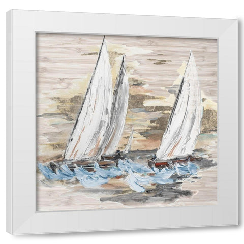 Rough Sailing II White Modern Wood Framed Art Print by Pinto, Patricia