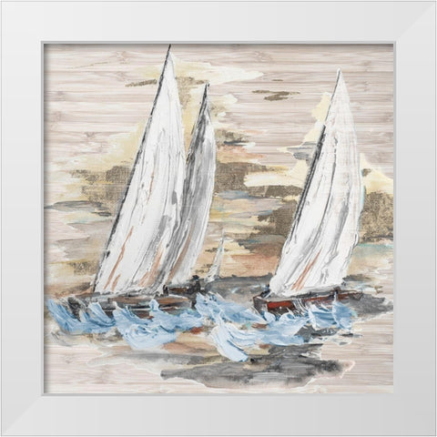 Rough Sailing II White Modern Wood Framed Art Print by Pinto, Patricia