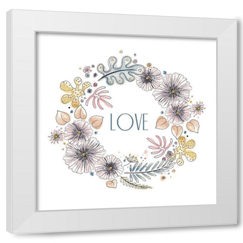 Nature Love Wreath White Modern Wood Framed Art Print by Pinto, Patricia