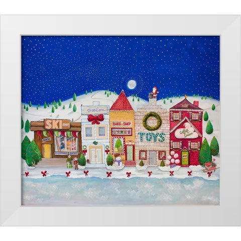 Christmas Village I White Modern Wood Framed Art Print by Diannart