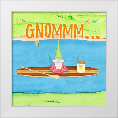 Paddle Boat Gnome White Modern Wood Framed Art Print by Edwins, Hugo