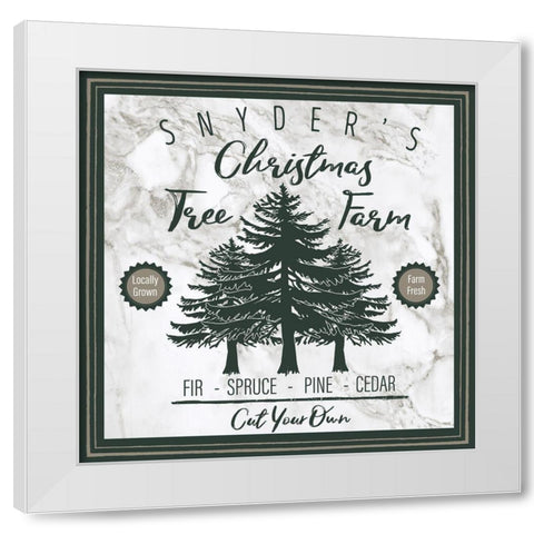 Taupe Christmas Sign I White Modern Wood Framed Art Print by Medley, Elizabeth