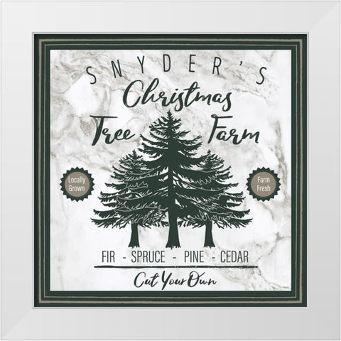 Taupe Christmas Sign I White Modern Wood Framed Art Print by Medley, Elizabeth